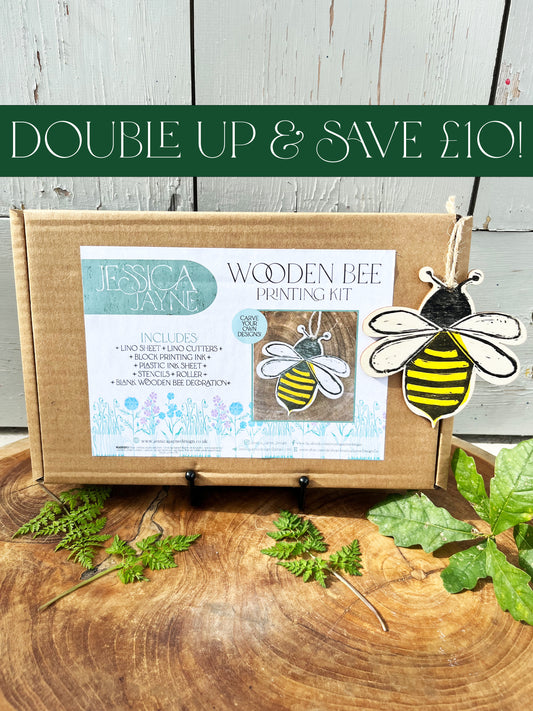 Lino Printing Kit - Wooden Bee