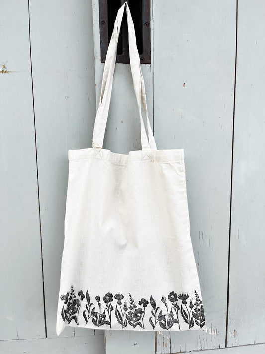 Wildflower Hand Printed Tote Bag