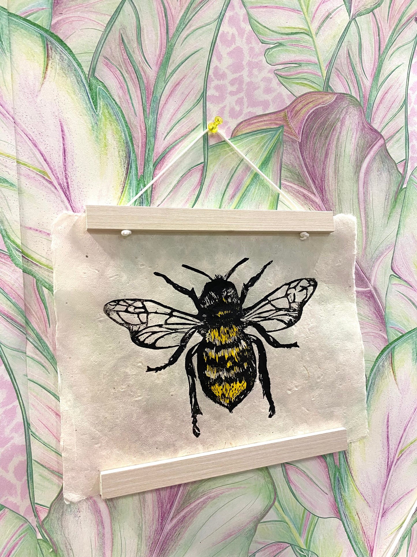 Original Bee Lino Print.