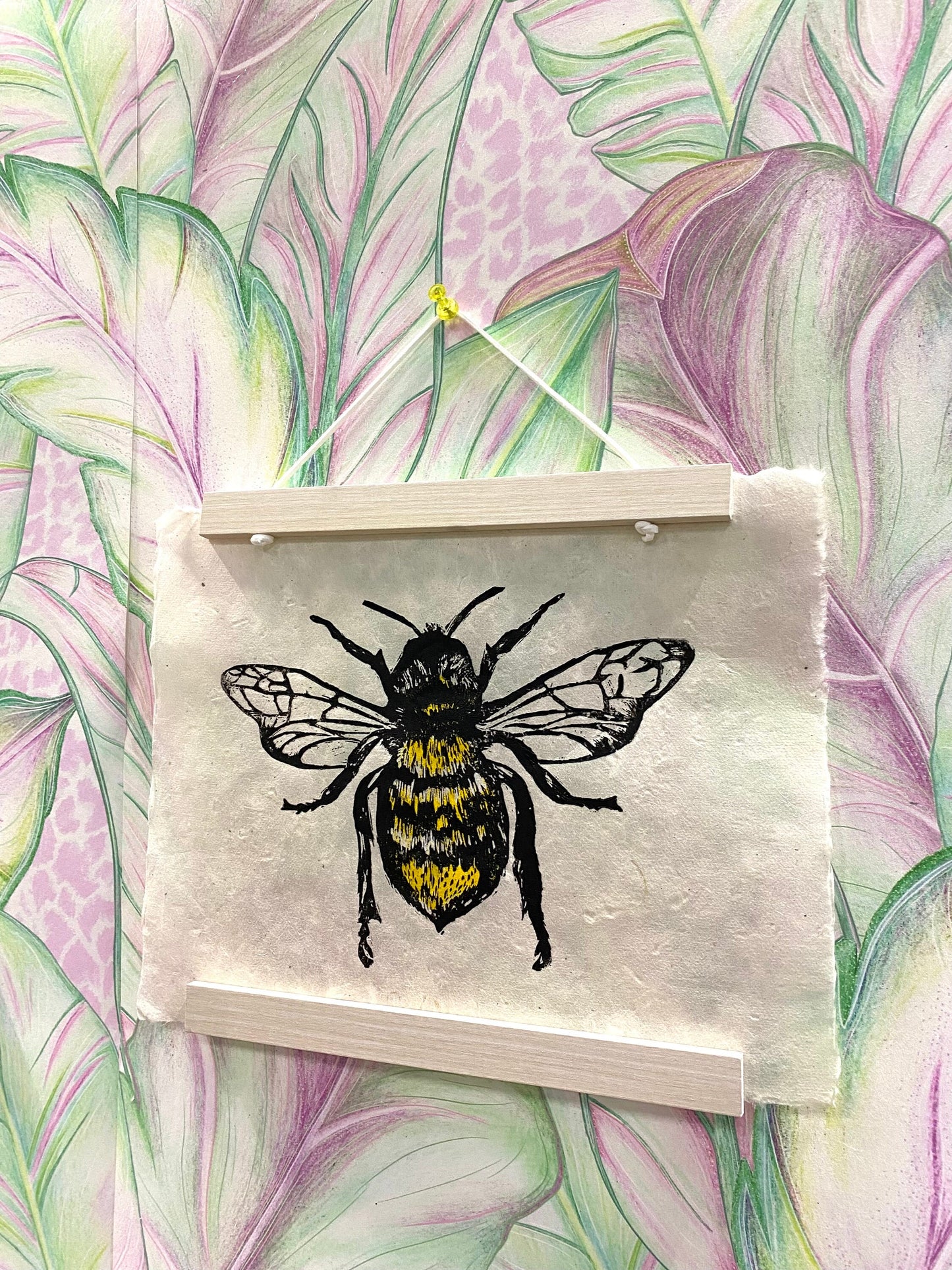 Original Bee Lino Print.