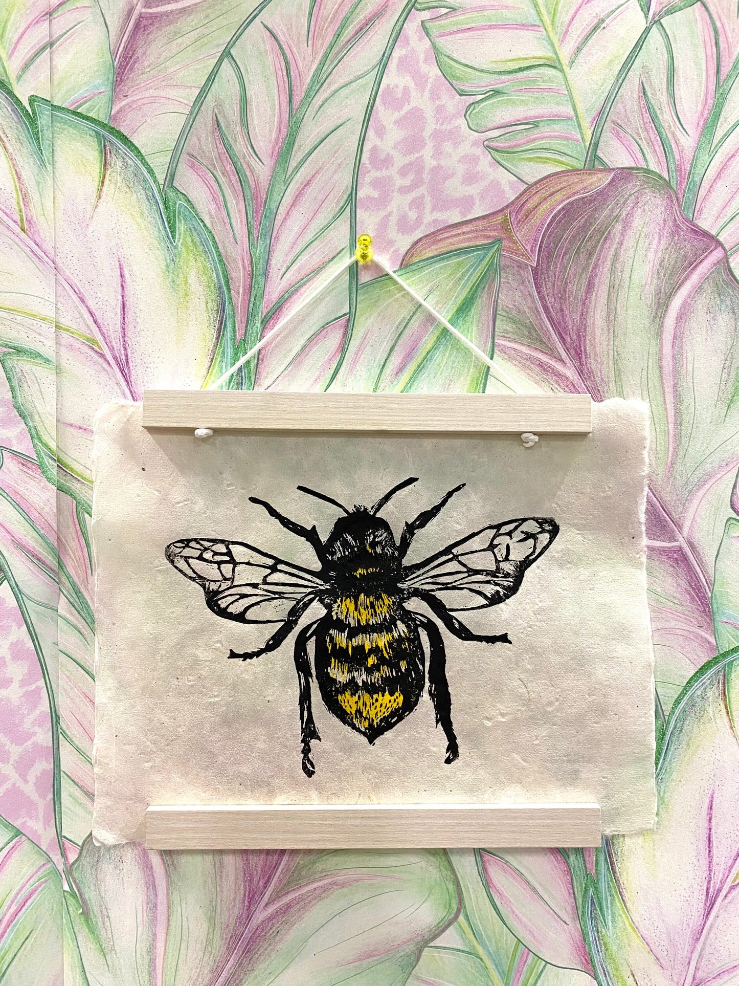 Original Bee Lino Print.